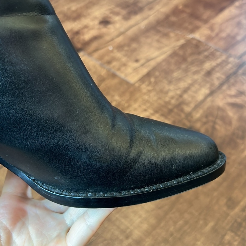 Worn twice Coach Pacey pointed toe black leather booties ankle boots classy 7 - Picture 14 of 16